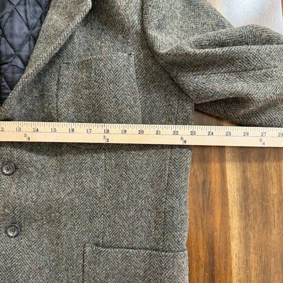 L. L. BEAN Thinsulate Quilted Tweed Wool Coat Blazer Mens M Colorful - Picture 10 of 12